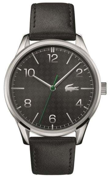 Lacoste Vienna Black Dial Balck Leather Strap Watch for Men - 2011074