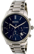 Hugo Boss Commander Blue Dial Silver Steel Strap Watch for Men - 1513434