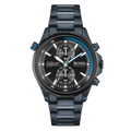 Hugo Boss Globetrotter Black Dial Black Steel Strap Watch for Men - 1513824