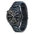 Hugo Boss Globetrotter Black Dial Black Steel Strap Watch for Men - 1513824