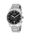 Hugo Boss Pioneer Black Dial Silver Steel Strap Watch for Men - 1513712