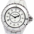 Chanel J12 Diamonds Ceramic White Dial White Steel Strap Watch for Women - J12 H1628