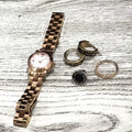 Marc Jacobs Amy White Dial Rose Gold Steel Strap Watch for Women - MBM3227