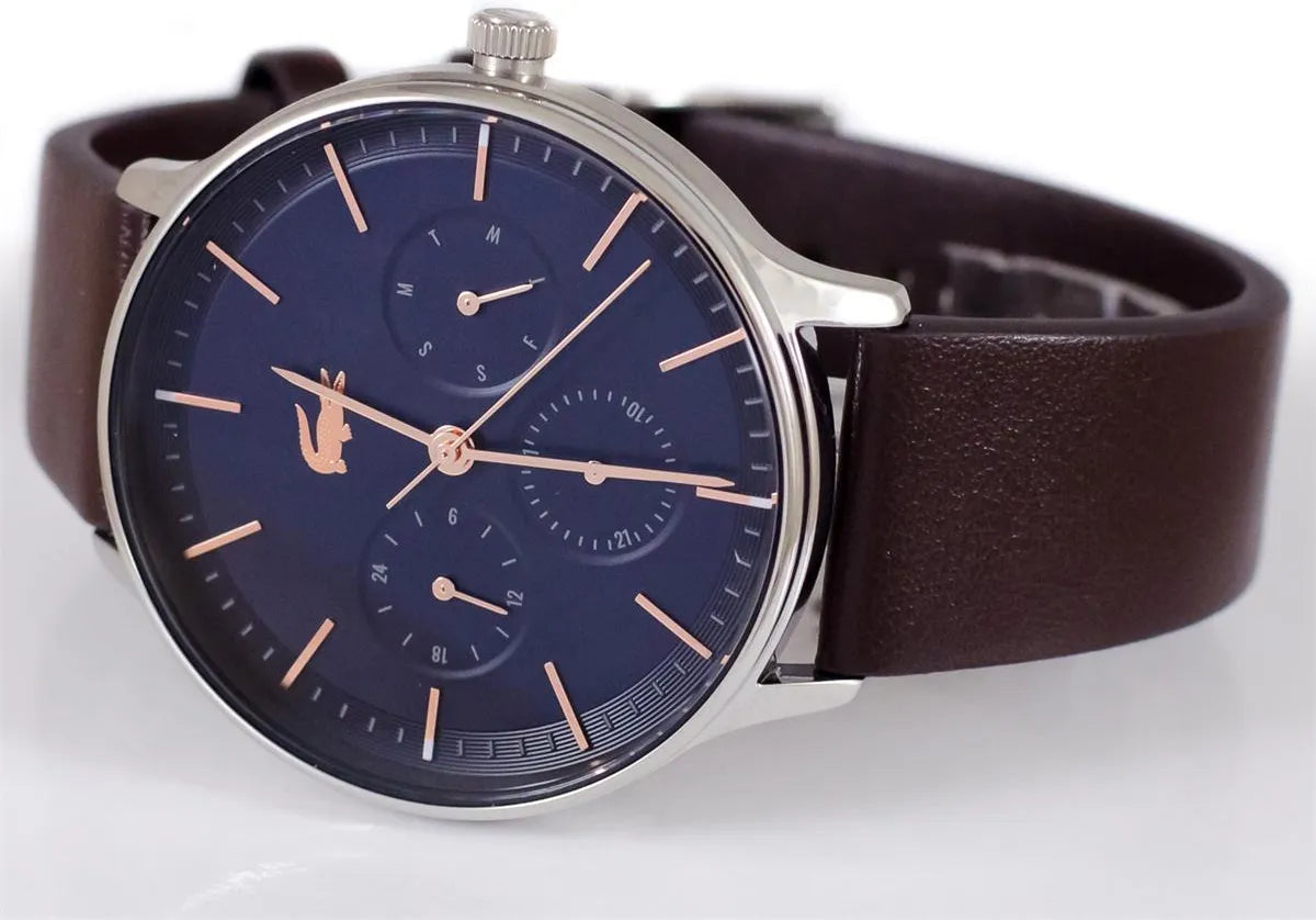 Lacoste Club Blue Dial Brown Leather Strap Watch for Men - 2011227