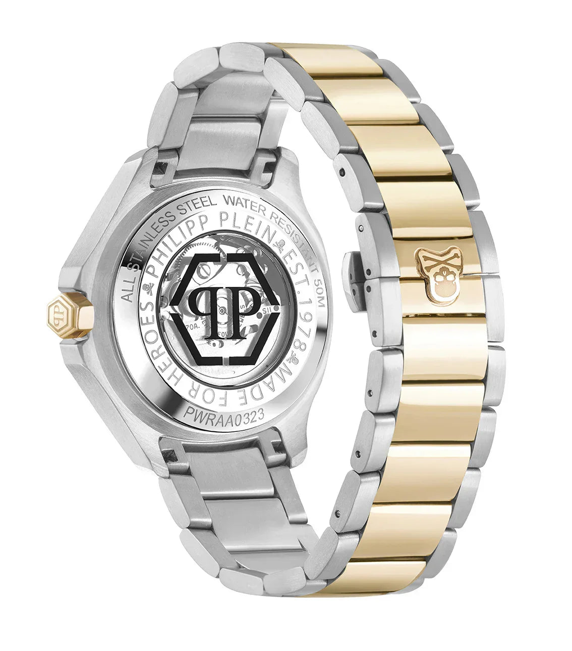 Philipp Plein High-Conic Automatic Gold Dial Two Tone Steel Strap Watch For Men - PWRAA0323