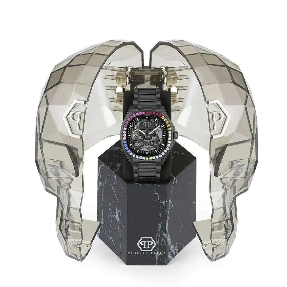 Philipp Plein High-Conic Automatic Black Dial Black Stainless Steel Strap Watch For Men - PWRAA0823