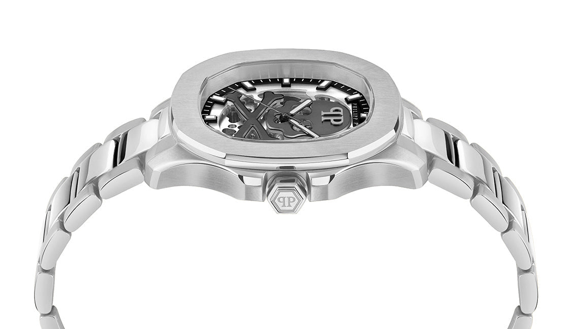Philipp Plein High-Conic Automatic Silver Dial Silver Steel Strap Watch For Men - PWRAA0223