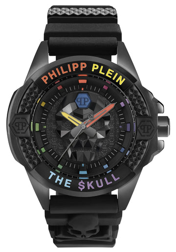 Philipp Plein The Skull Black Dial Black Silicone Strap Watch for Men - PWAAA0621