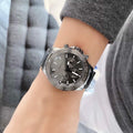Fossil Bannon Multifunction Chronograph Grey Dial Grey Steel Strap Watch for Men - BQ2491