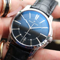 Maurice Lacroix Pontos Date Automatic Black Dial Black Leather Strap Watch For Men - PT6148-SS001-330