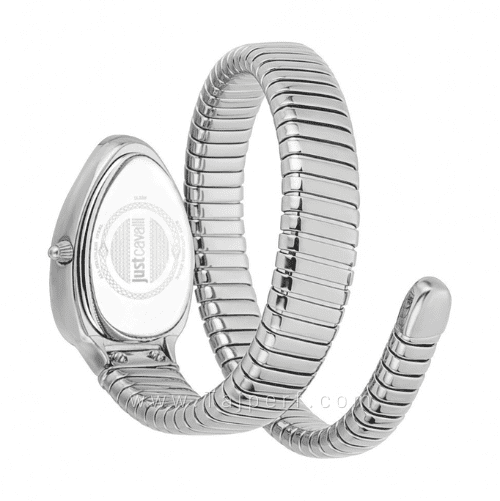 Just Cavalli Serpente Metallica Black Dial Silver Steel Strap Watch for Women - JC1L208M0025