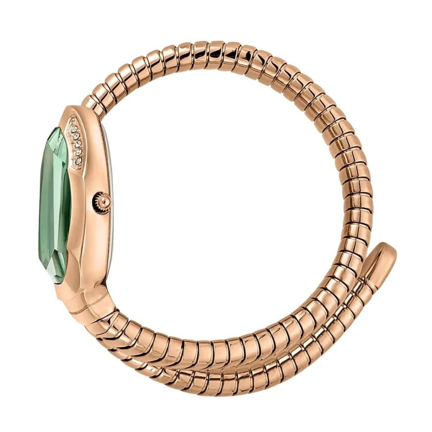 Just Cavalli Serpente Metallica Green Dial Rose Gold Steel Strap Watch for Women - JC1L208M0055