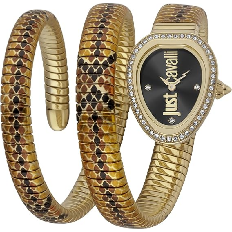Just Cavalli Doppio Black Dial Multicolor Steel Strap Watch for Women - JC1L163M0065