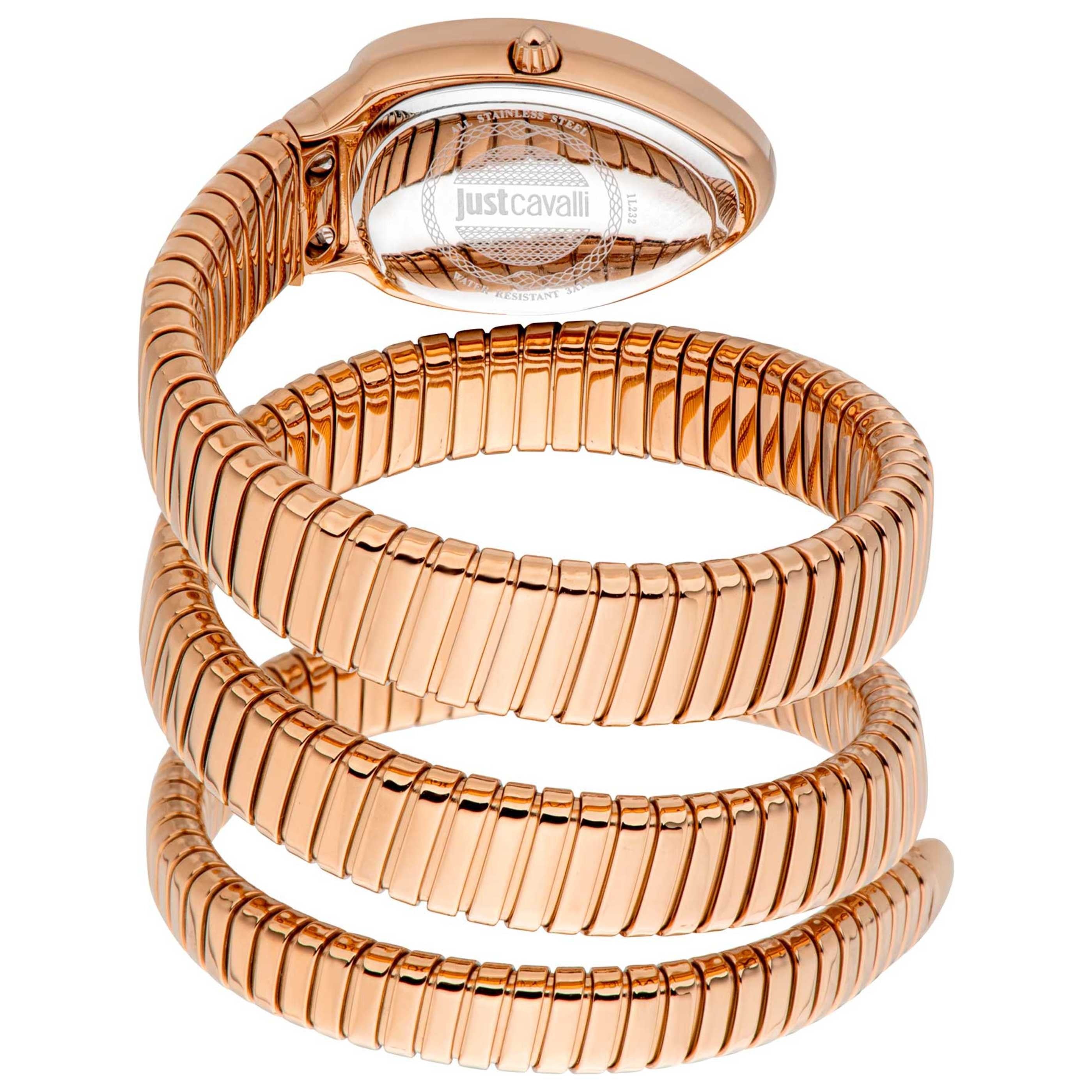 Just Cavalli Cosenza Green Dial Rose Gold Steel Strap Watch for Women - JC1L232M0045