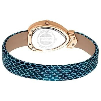 Just Cavalli Diversa Snake Blue Dial Blue Leather Strap Watch for Women - JC1L321L0055
