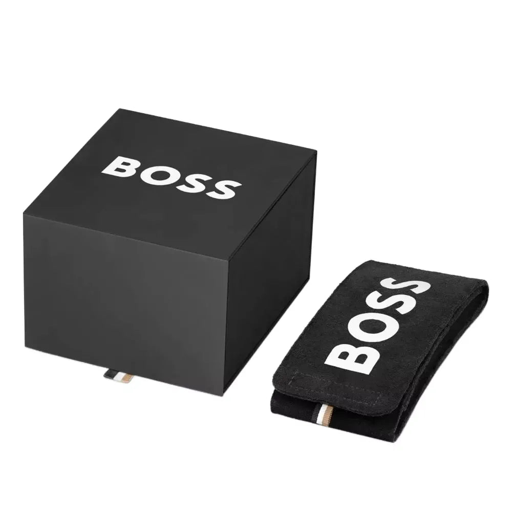 Hugo Boss Strike Blue Dial Gold Steel Strap Watch for Men - 1514172