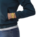 Tissot PR 100 Gold Dial Gold Steel Strap Watch for Women - T150.210.33.021.00