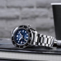 Seiko Prospex Diver Scuba Automatic Blue Dial Silver Steel Strap Watch for Men - SBEJ021