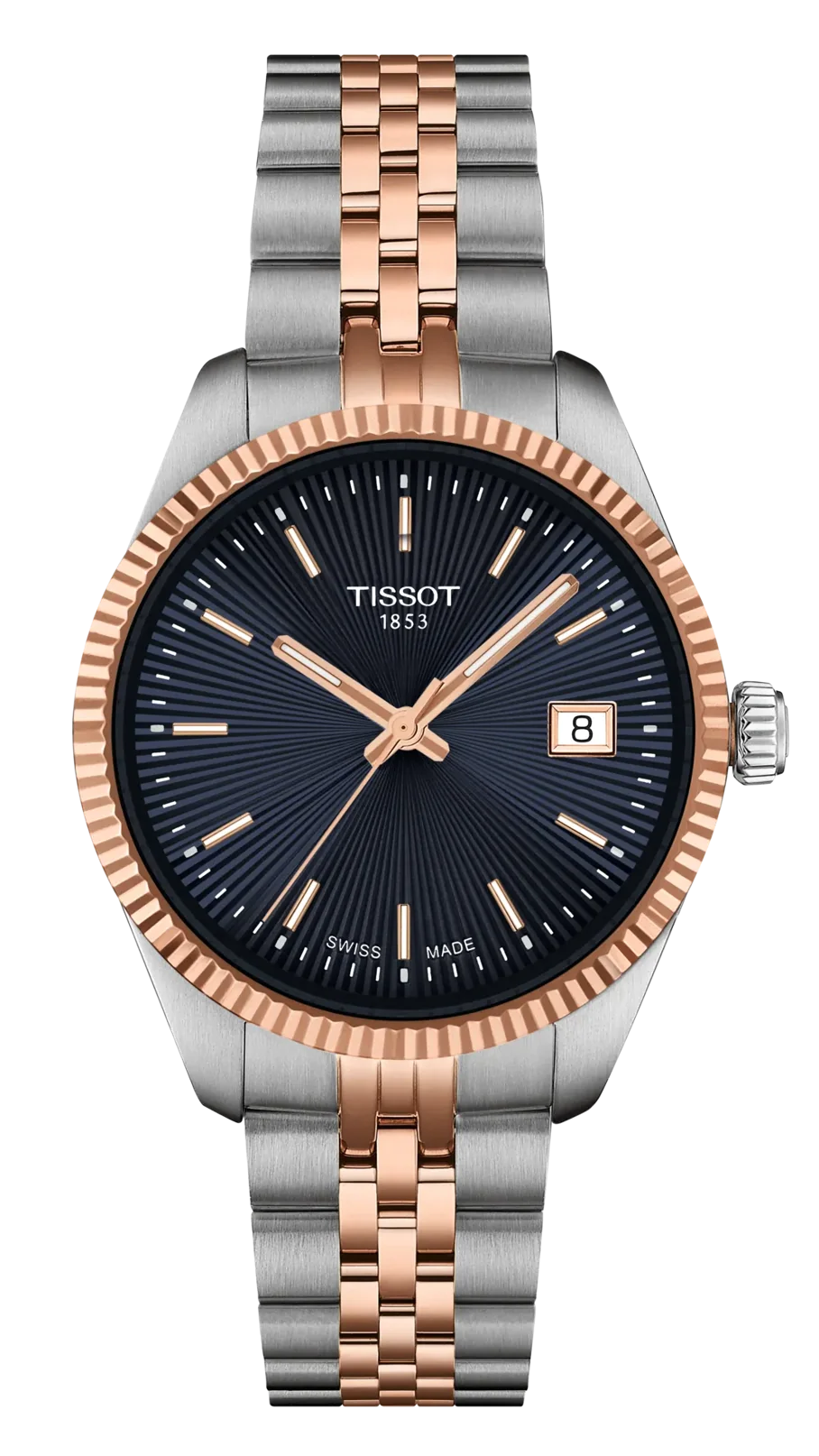 Tissot Ballade Quartz Blue Dial Two Tone Steel Strap Watch for Women - T156.210.22.041.00
