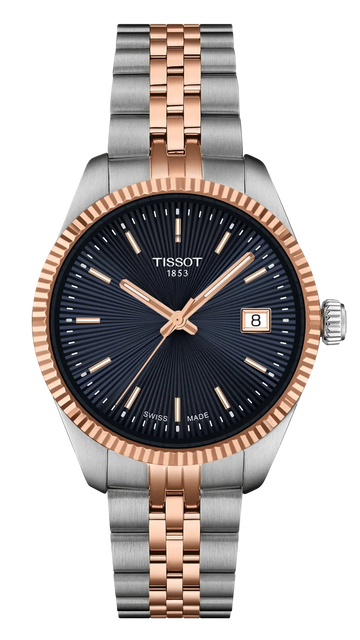Tissot Ballade Quartz Blue Dial Two Tone Steel Strap Watch for Women - T156.210.22.041.00