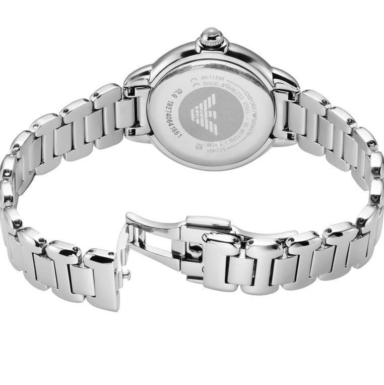 Emporio Armani Mia Mother of Pearl Dial Silver Steel Strap Watch for Women - AR11596
