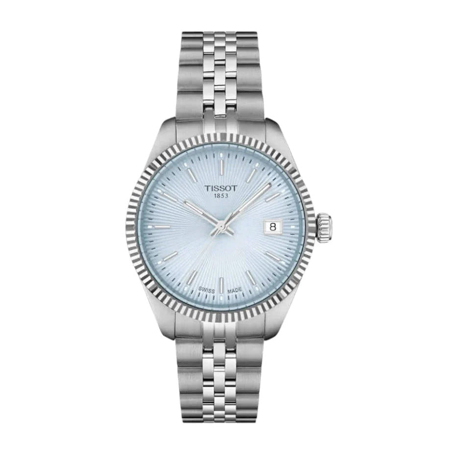 Tissot Ballade Quartz Blue Dial Silver Steel Strap Watch for Women - T156.210.11.351.00