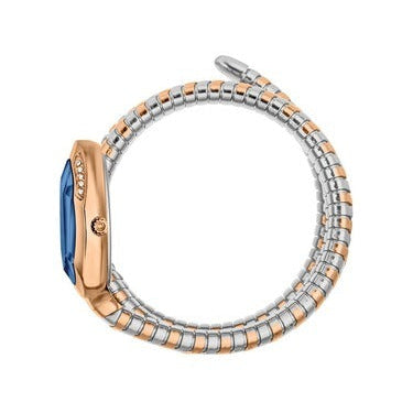 Just Cavalli Serpente Metallica Blue Dial Two Tone Steel Strap Watch for Women - JC1L224M0095