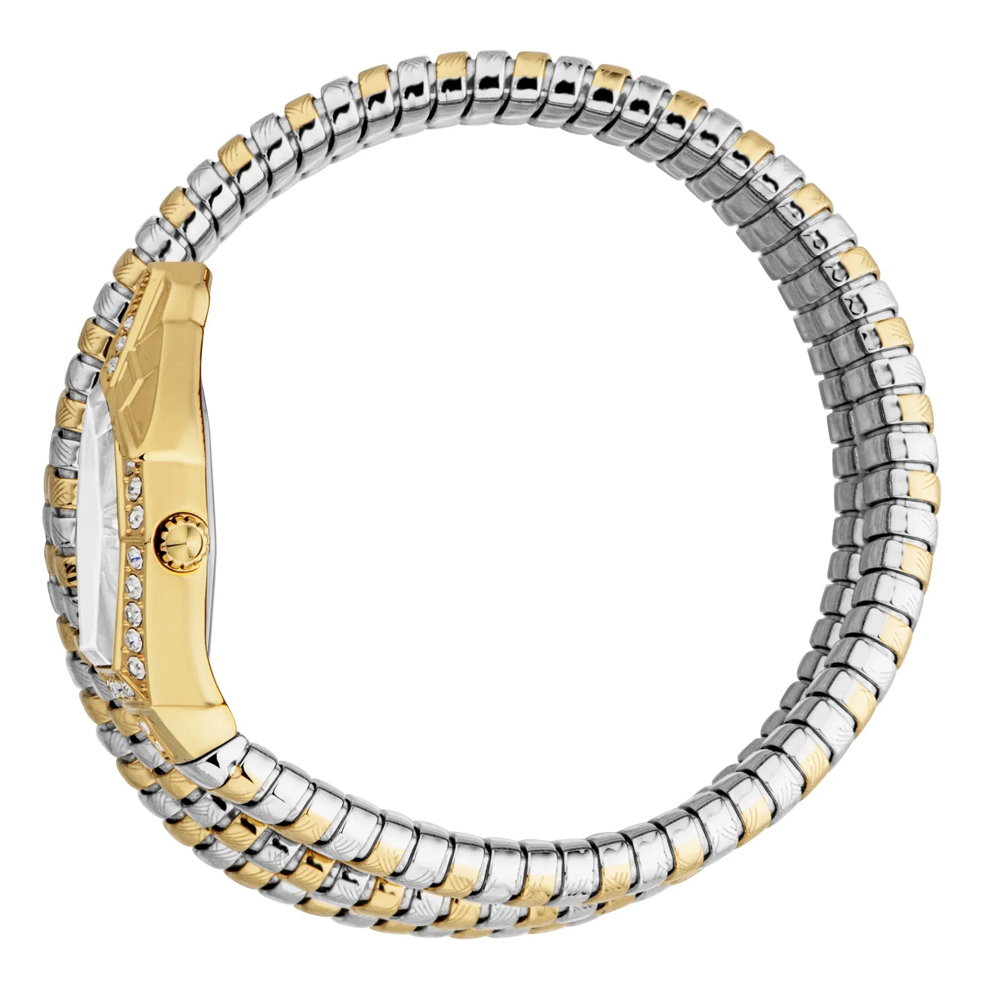 Just Cavalli Mesmerizing White Dial Two Tone Steel Strap Watch for Women - JC1L304M0055