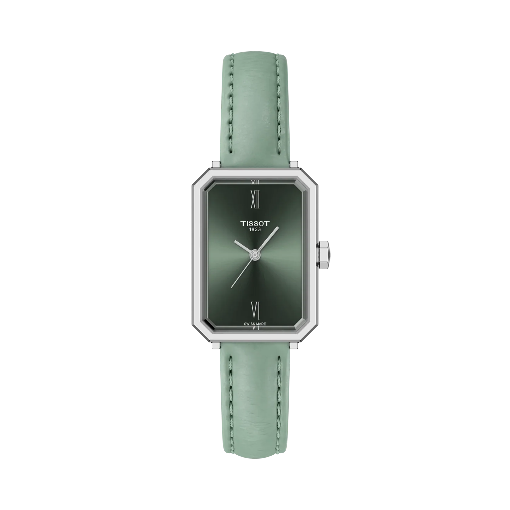 Tissot SRV Green Dial Green Leather Strap Watch for Women - T160.110.16.093.00