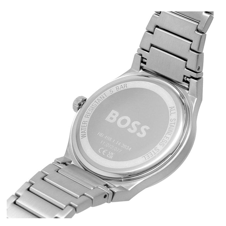 Hugo Boss Candor Green Dial Silver Steel Strap Watch for Men - 1514079