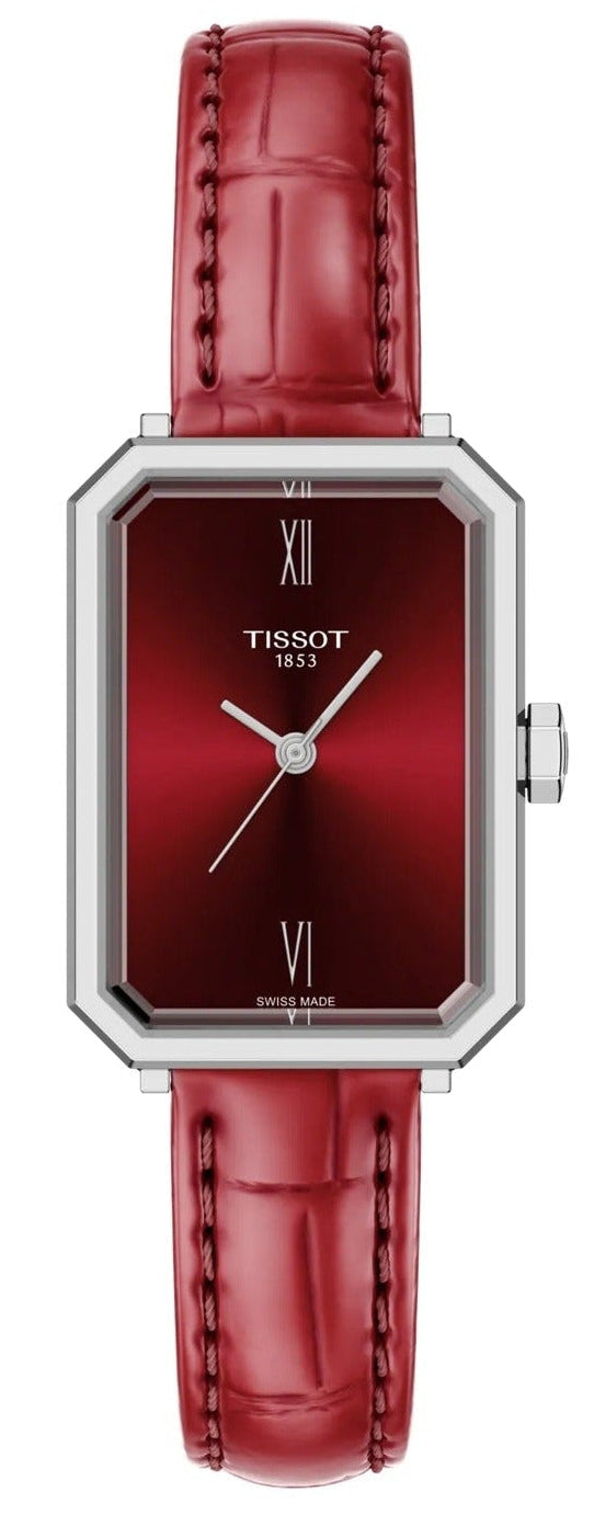 Tissot SRV Red Dial Red Leather Strap Watch for Women - T160.110.16.423.00