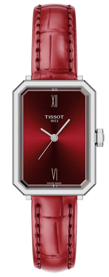 Tissot SRV Red Dial Red Leather Strap Watch for Women - T160.110.16.423.00