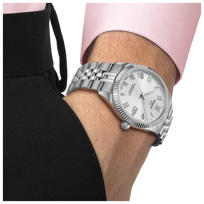 Tissot Ballade Powermatic 80 COSC Silver Dial Silver Steel Strap Watch for Men - T156.408.11.033.00