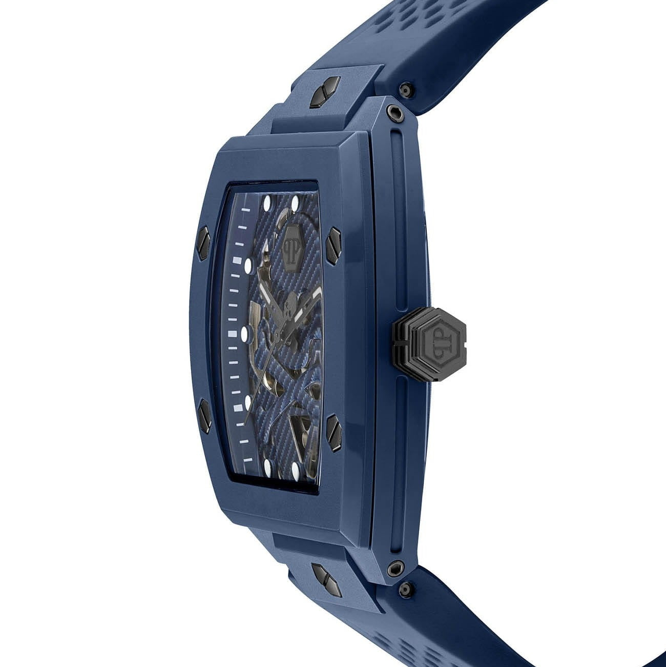 Philipp Plein The SKeleton Blue Dial Blue Silicone Strap Watch for Men  - PWVBA0323