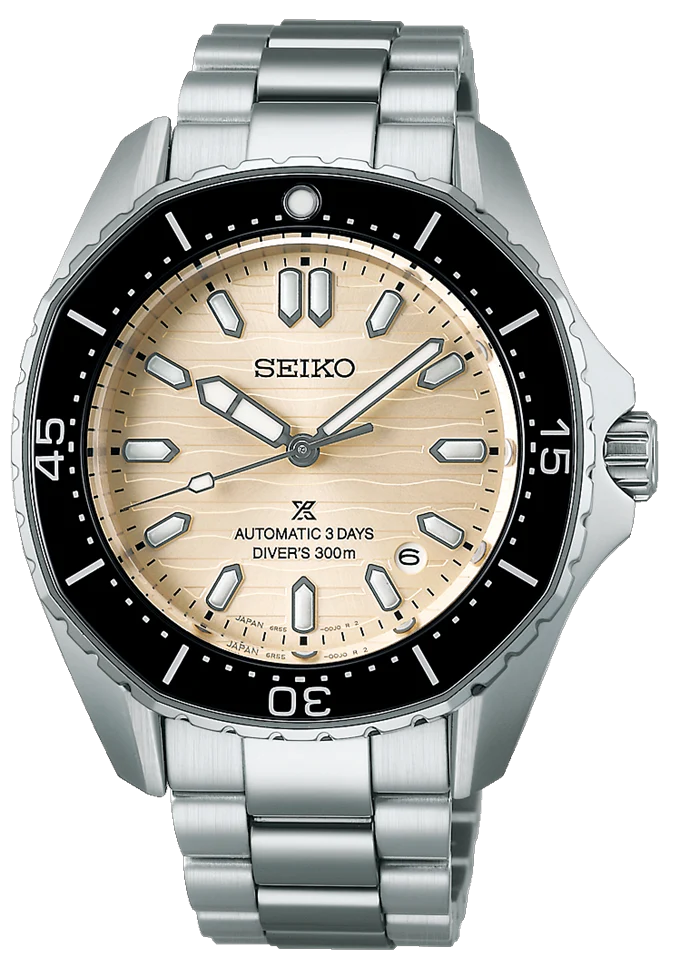 Seiko Prospex Polygonal Divers Automatic Pearl White Dial Silver Steel Strap Watch for Men - SPB481J1