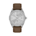 Tissot PRC 100 Solar Quartz Silver Dial Brown Leather Strap Watch for Men - T151.422.16.031.00