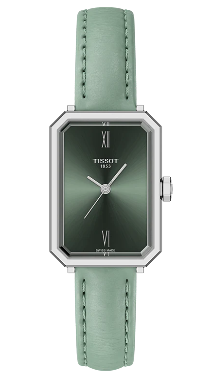 Tissot SRV Green Dial Green Leather Strap Watch for Women - T160.110.16.093.00