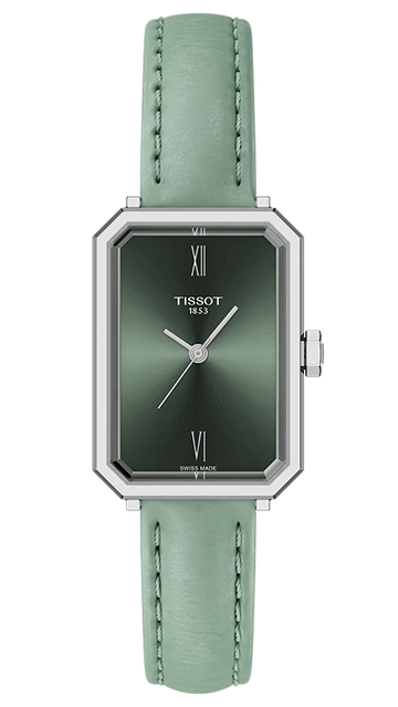 Tissot SRV Green Dial Green Leather Strap Watch for Women - T160.110.16.093.00