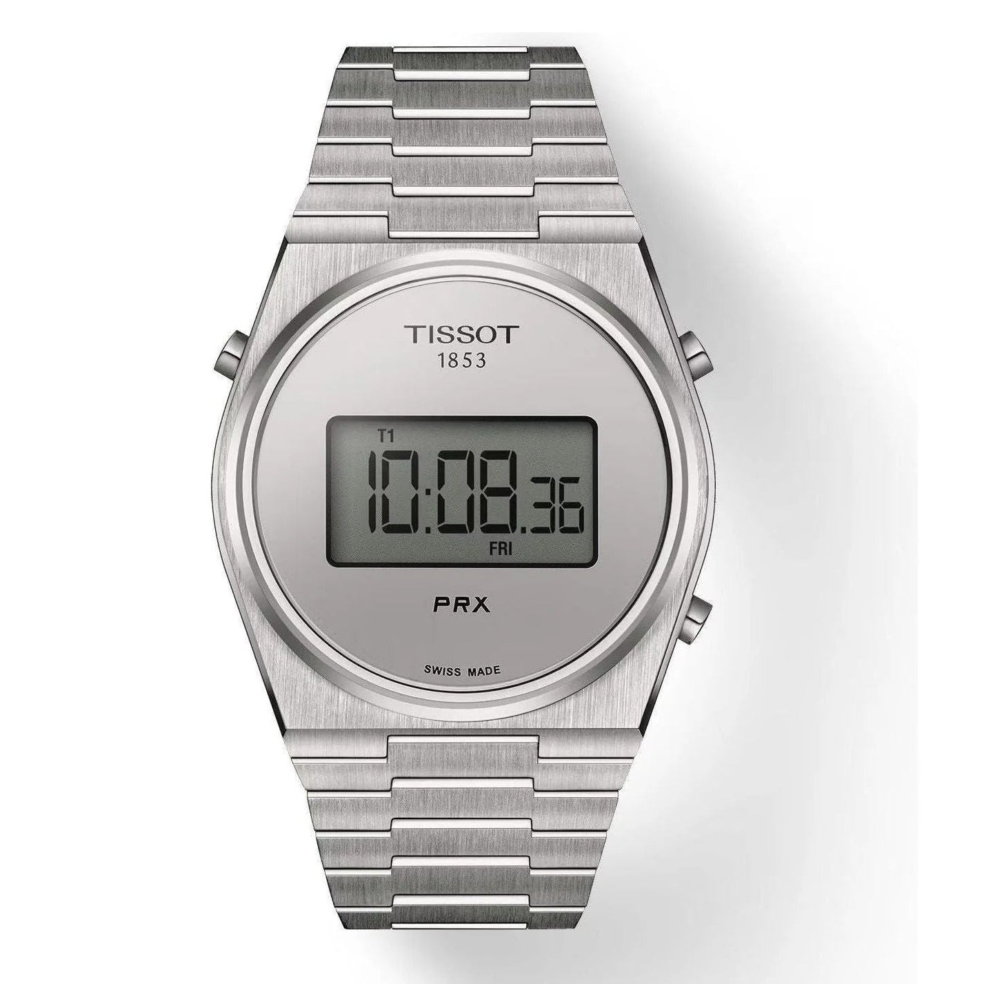 Tissot Digital Quartz Silver Dial Silver Steel Strap Watch for Men - T137.463.11.030.00