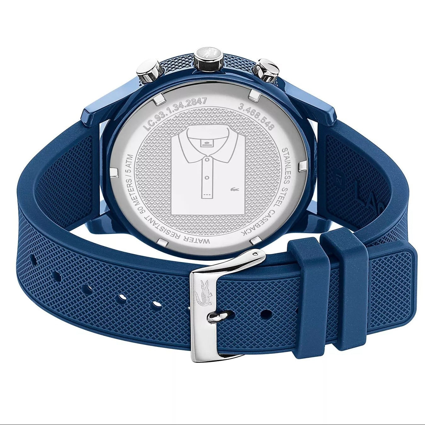Lacoste 12.12 Chronograph Blue Dial Blue Silicon Strap Watch for Men - 2010970
