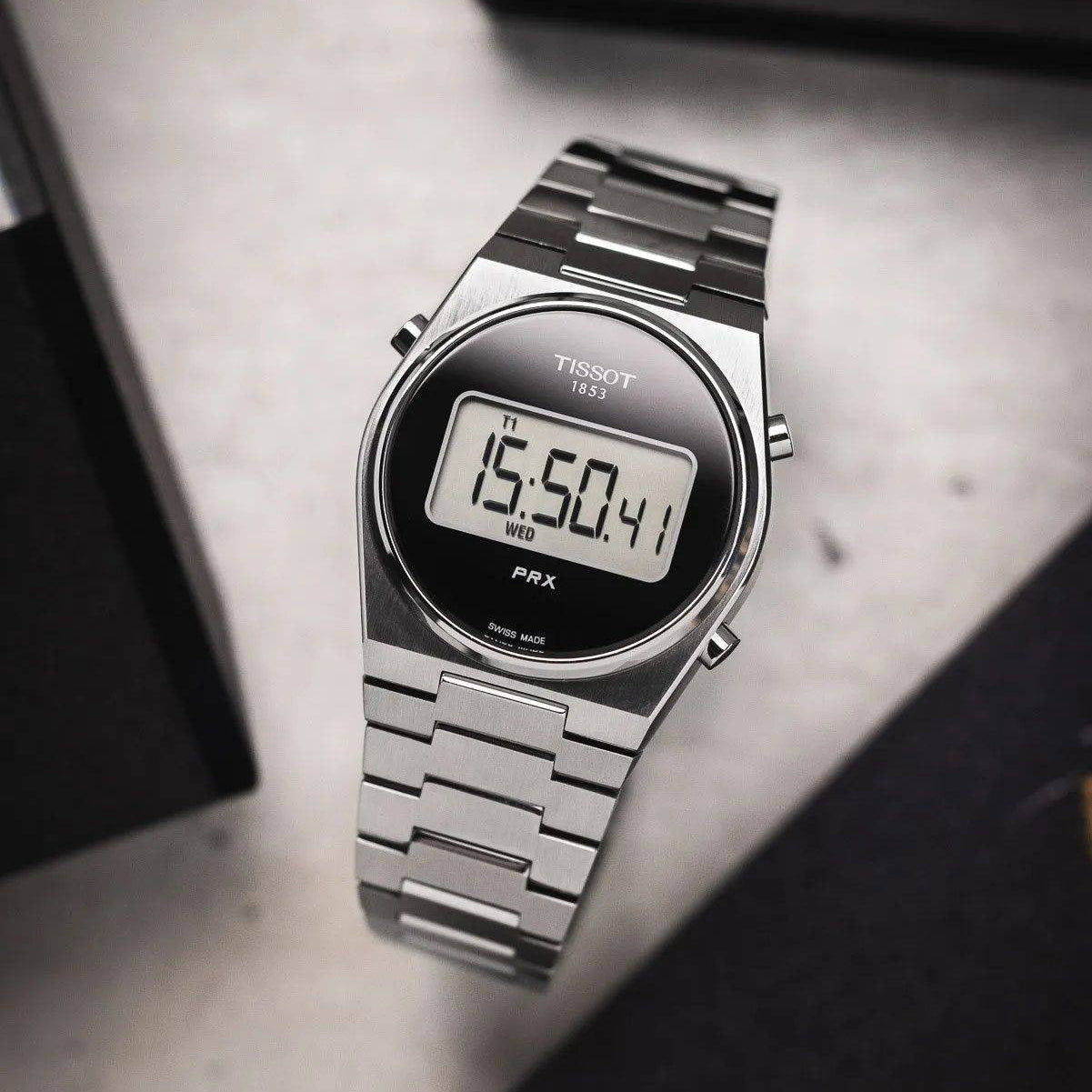 Tissot Digital Quartz Black Dial Silver Steel Strap Watch for Men - T137.463.11.050.00