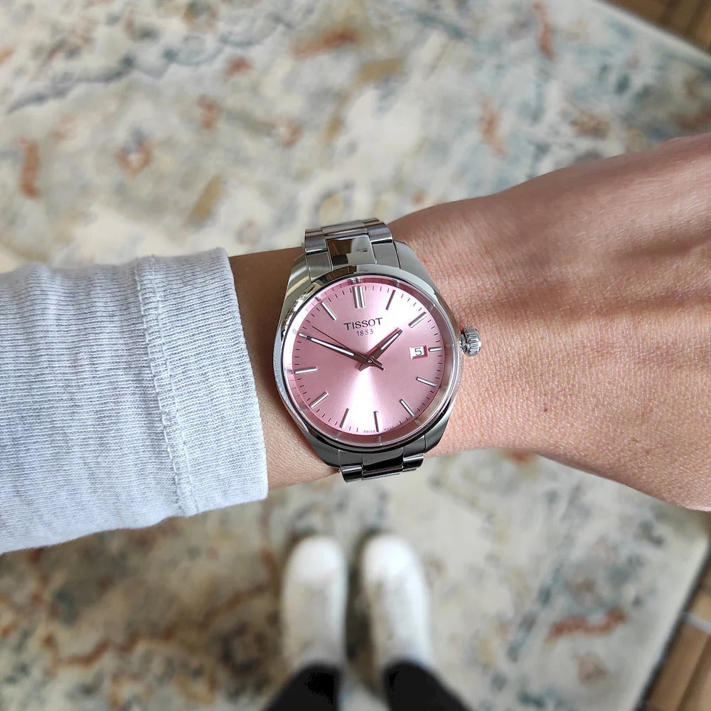 Tissot PR 100 Pink Dial Silver Steel Strap Watch for Women - T150.210.11.331.00