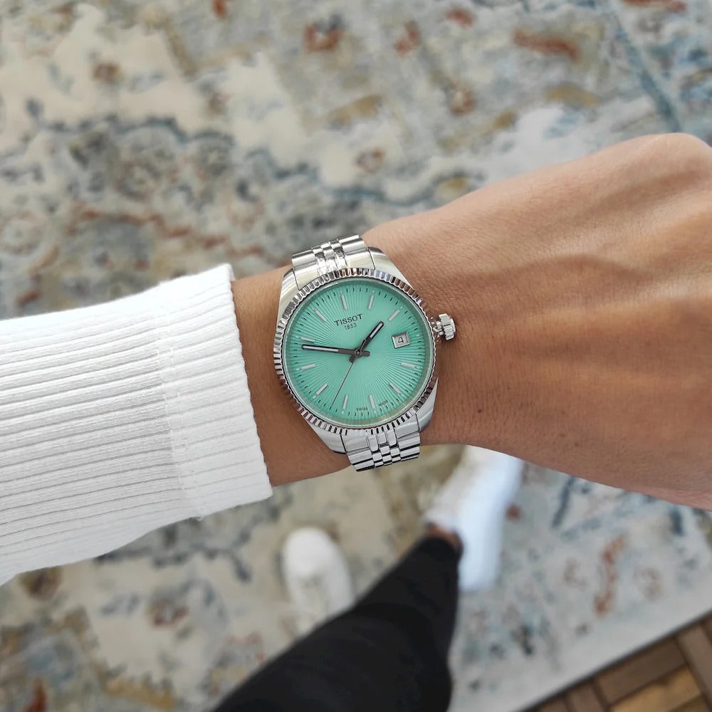 Tissot Ballade Quartz Green Dial Silver Steel Strap Watch for Women - T156.210.11.091.00