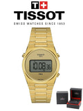 Tissot PRX Digital Quartz Gold Dial Gold Steel Strap Watch for Men - T137.463.33.020.00