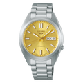 Seiko 5 Sports Automatic Gold Dial Silver Steel Strap Watch for Men - SRPL59K1