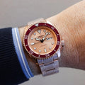 Seiko 5 Sports 55th Anniversary Limited Edition Rose Gold Dial Rose Gold Steel Strap Watch for Men - SRPK08K1