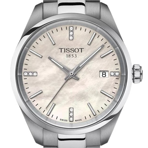 Tissot PR 100 Diamonds Mother of Pearl Dial Silver Steel Strap Watch for Women - T150.210.11.116.00