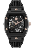 Philipp Plein The $Keleton Black Dial Black Silicone Strap Watch for Men - PWVBA0523