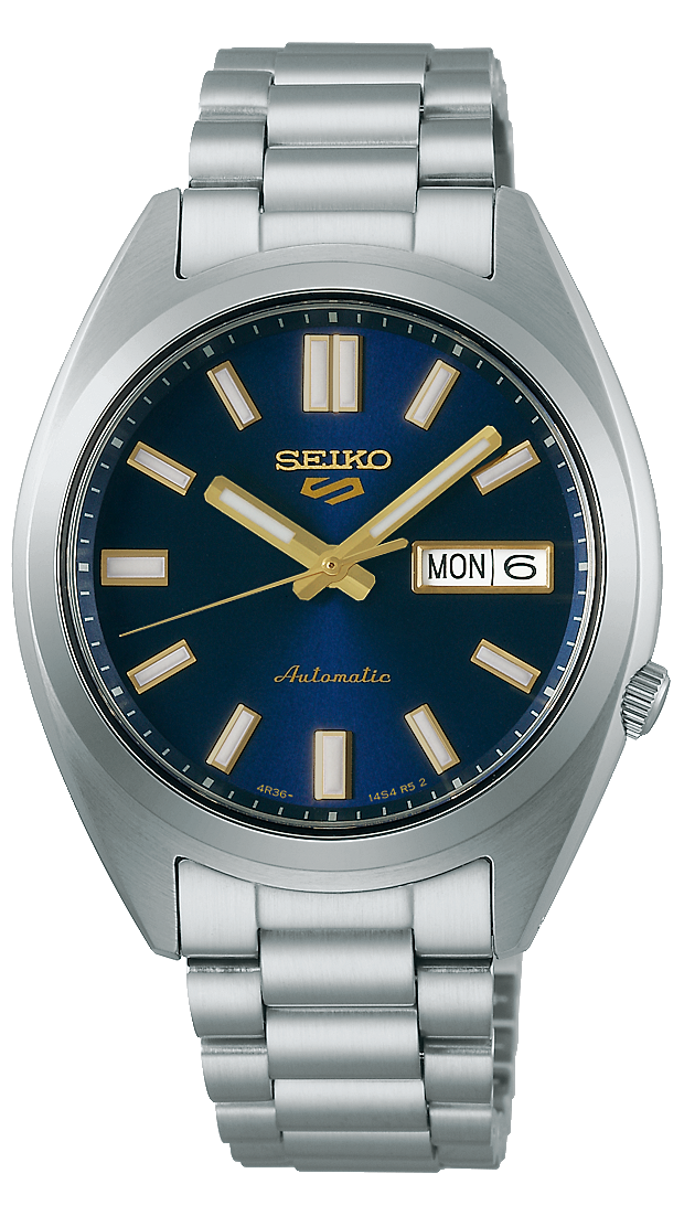 Seiko 5 Sports Automatic Blue Dial Silver Steel Strap Watch for Men - SRPL55K1