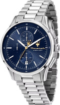 Maserati Sorpasso Chronograph Blue Dial Silver Steel Strap Watch for Men - R8873624004